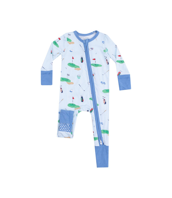 Golf Things Blue Zipper Romper