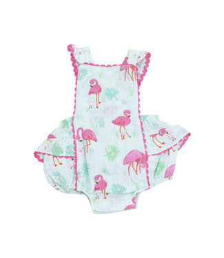 Angel Dear Flamingos Ric-Rac Ruffle Sunsuit
