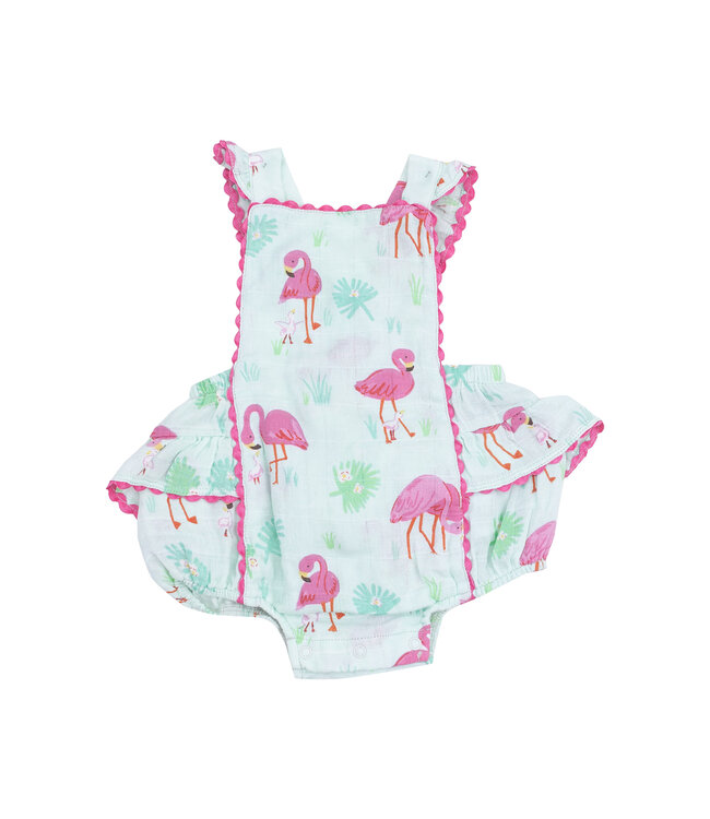 Flamingos Ric-Rac Ruffle Sunsuit