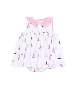 Angel Dear Sailboats Pink Sailor Bodysuit Dress