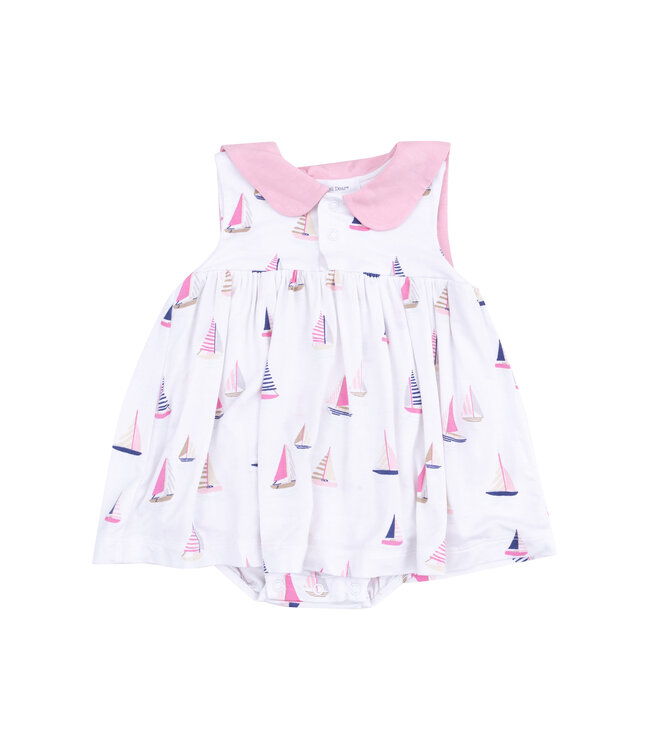 Sailboats Pink Sailor Bodysuit Dress