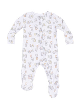 Angel Dear Vintage Elephant ABC Zipper Footie