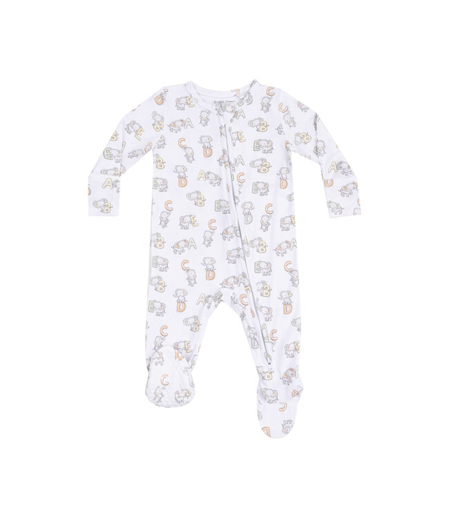 Vintage Elephant ABC Zipper Footie