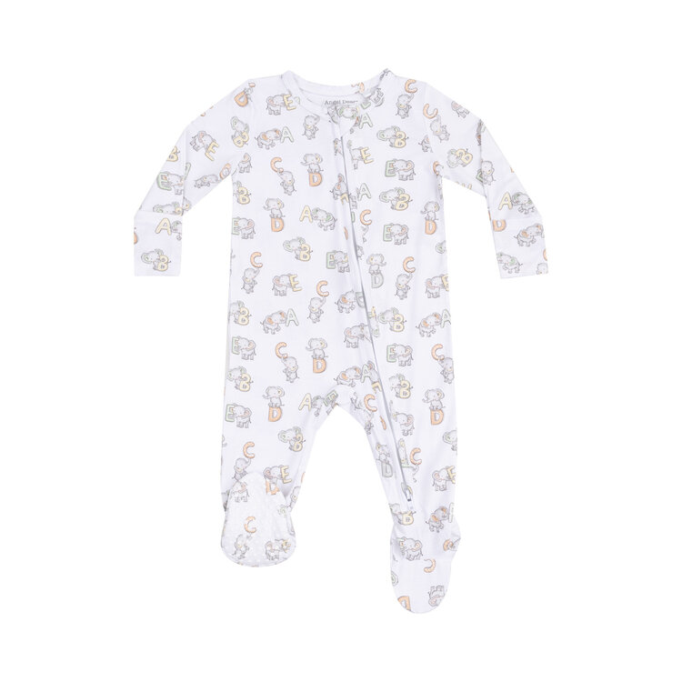 Angel Dear Vintage Elephant ABC Zipper Footie