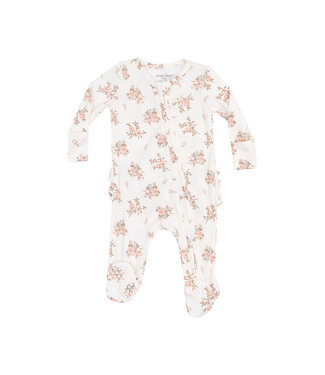 Angel Dear Vintage Rosebuds Ruffle Zipper Footie