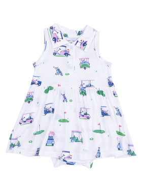 Angel Dear Vintage Golf Carts Pink Bodysuit Dress