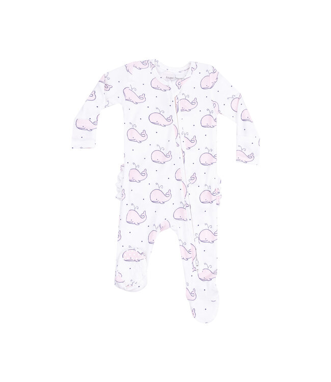 Bubbly Whale Pink Ruffle Footie