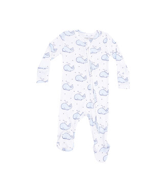 Angel Dear Bubbly Whale Blue Zipper Footie