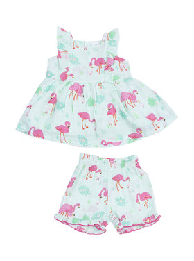 Angel Dear Flamingos Ruffle Tank and Short Set