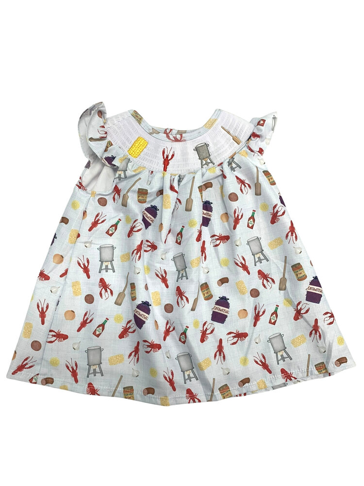 Jolie-Beau Crawfish Smocked Dress