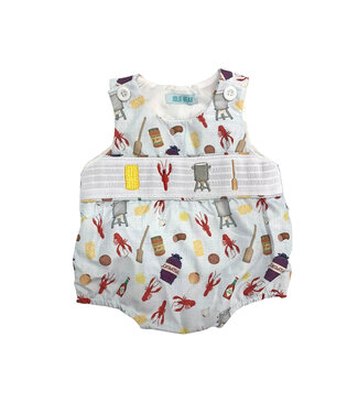 Jolie-Beau Crawfish Smocked Boy Bubble