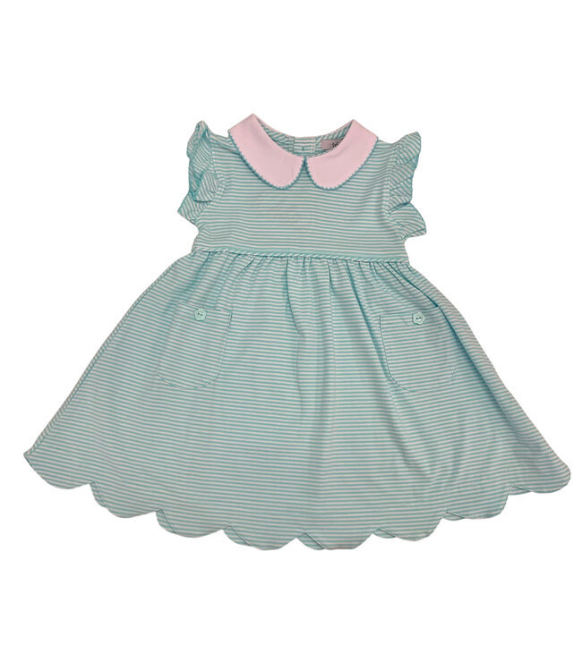 Aqua Striped Dress