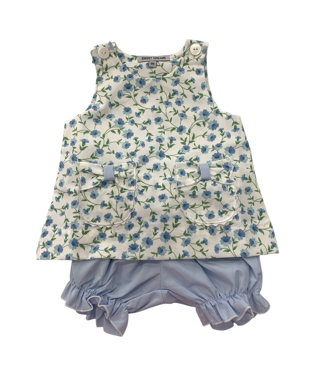 Glory Blue Floral Bloomer Set