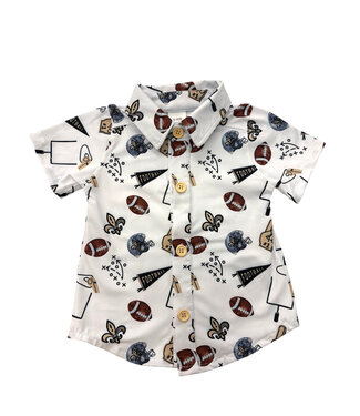Delta Jax Fleur de Lis Collared Shirt