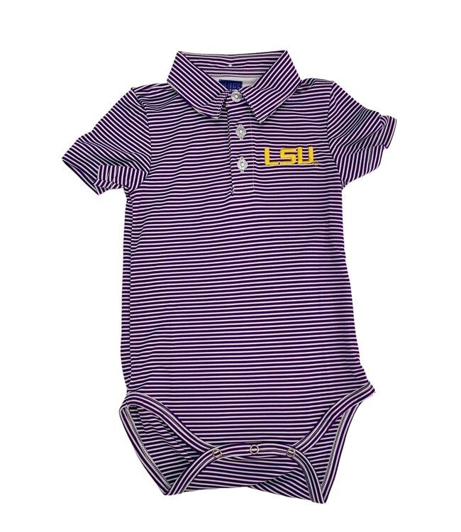 Stripe Polo LSU Tigers Onesie