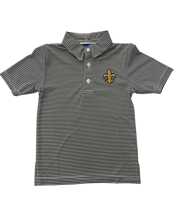 Vive Le Fete Stripe Polo Fleur de Lis Shirt