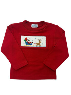 Vive Le Fete Santa Sleigh Smocked LS Shirt