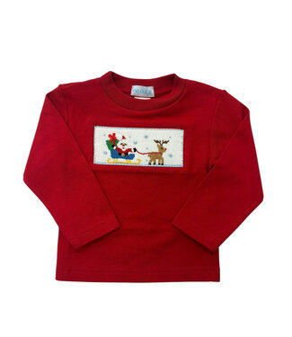 Vive Le Fete Santa Sleigh Smocked LS Shirt