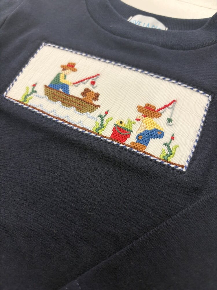 Vive Le Fete Fishing Day Smocked LS Shirt