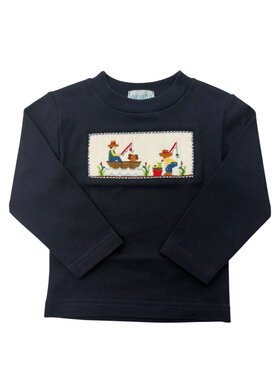 Vive Le Fete Fishing Day Smocked LS Shirt