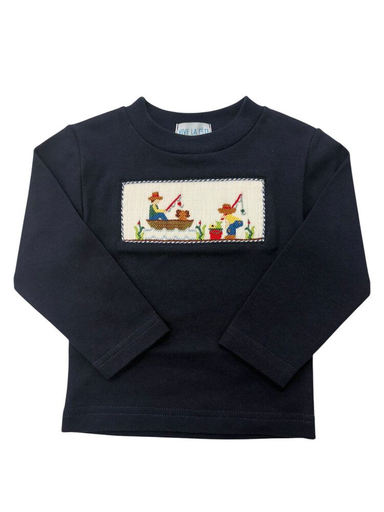 Vive Le Fete Fishing Day Smocked LS Shirt