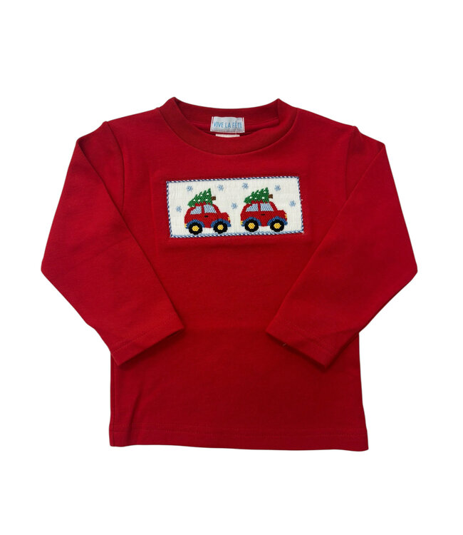 Christmas Car Smocked LS Shirt