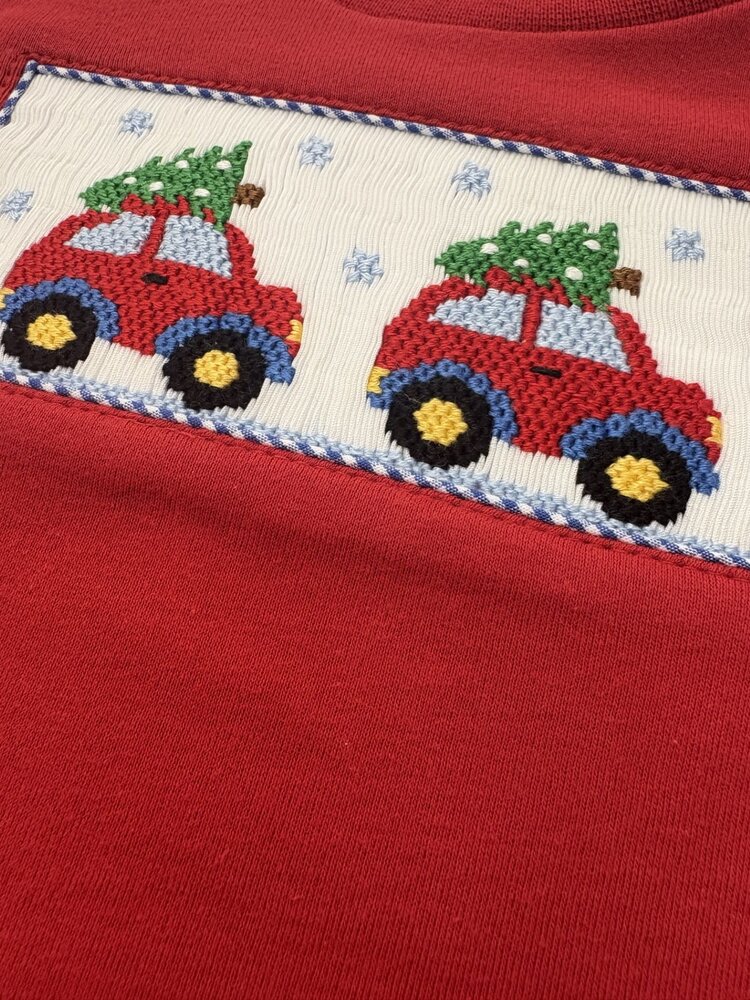Vive Le Fete Christmas Car Smocked LS Shirt