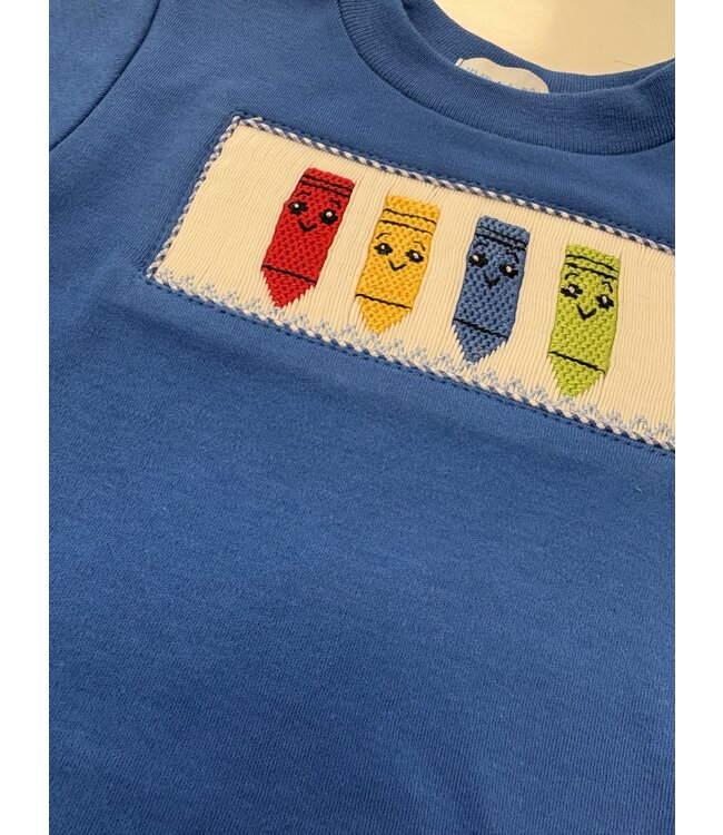 Crayons Smocked SS Shirt/Short Set