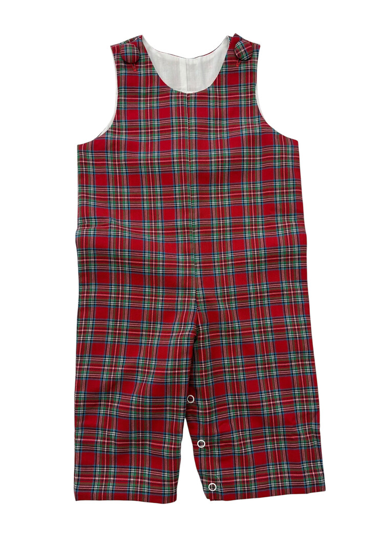 Banana Split Red Tartan Plaid Boys Longall