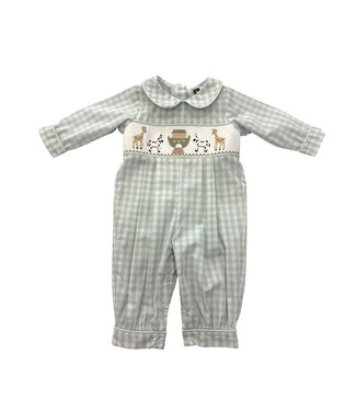 Banana Split Noah's Ark Smocked Romper