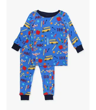 Rufflebutts Blue School House Pajama Set
