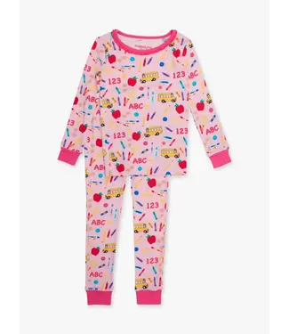 Rufflebutts Pink School House Pajama Set