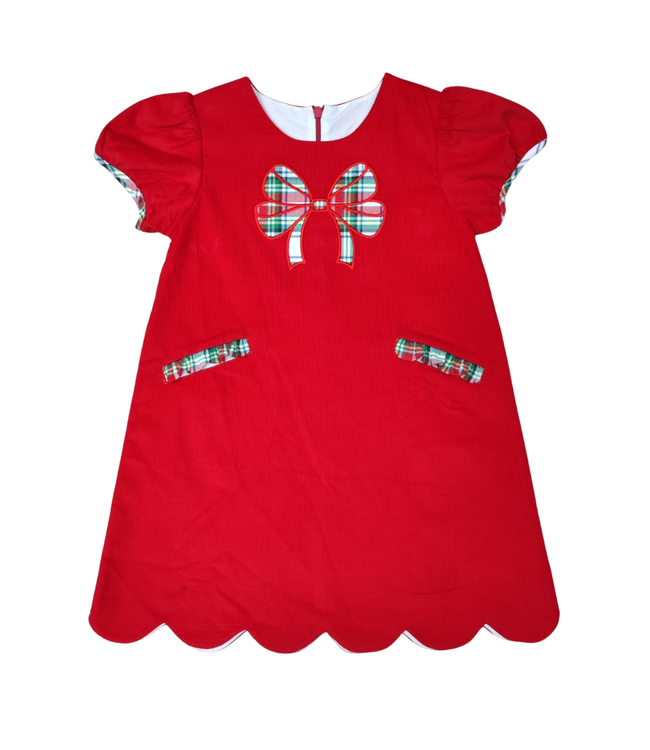 Christmas Plaid Claira Bow Dress