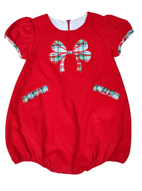 Whimsy Bay Christmas Plaid Claira Bow Bubble