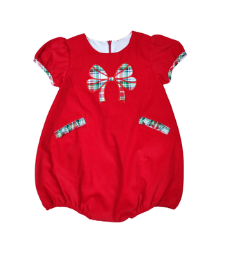 Whimsy Bay Christmas Plaid Claira Bow Bubble