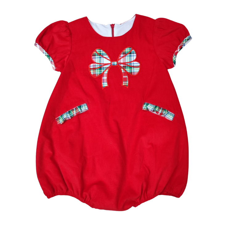 Whimsy Bay Christmas Plaid Claira Bow Bubble