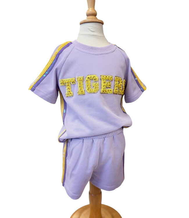 Purple Sequin Tiger Set
