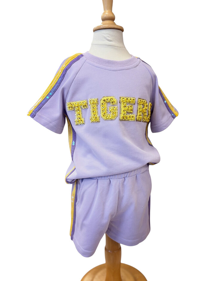 Froux-Froux Frog Purple Sequin Tiger Set