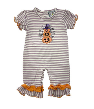 Three Sisters Jack O'Lantern Girls Romper