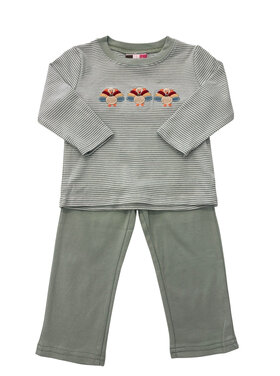 Banana Split Turkey Applique Boys Pant Set