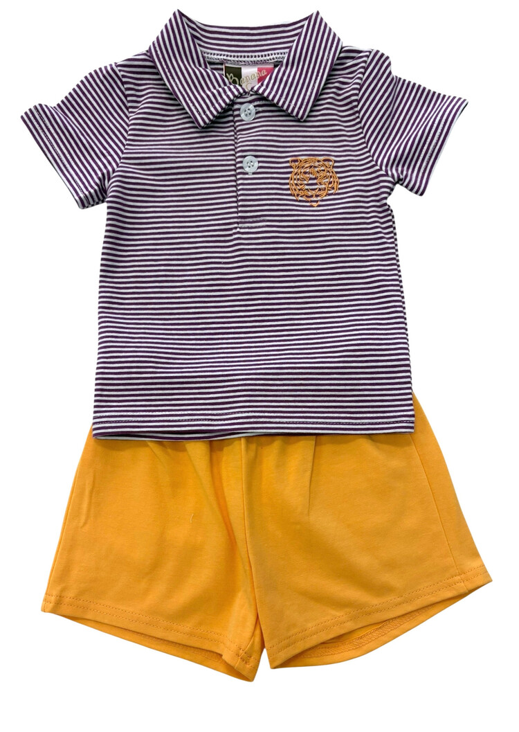 Banana Split Purple Tiger Boys Short Set