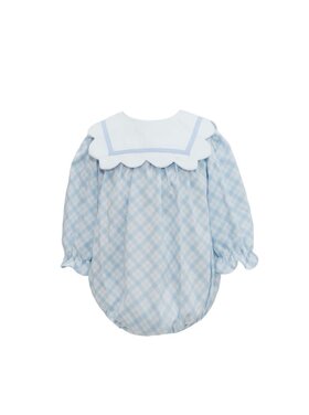 Krewe Blue Plaid Scallop Collar Bubble