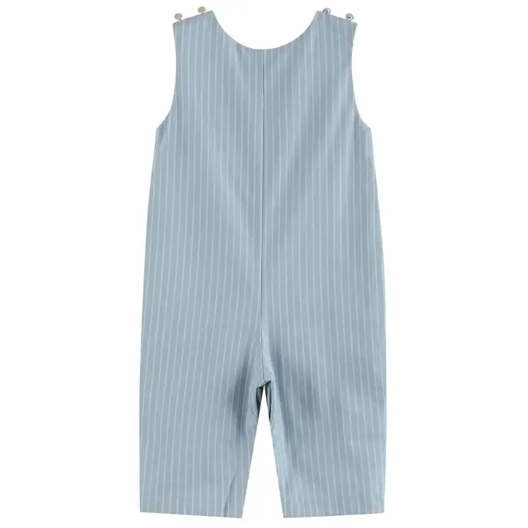Lil Cactus Light Blue Smocked Puppy Overalls