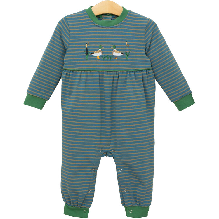 Trotter Street Mallard Embroidery Romper