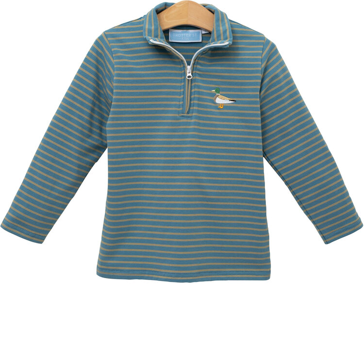 Trotter Street Mallard Embroidery 1/4 Zip Pullover