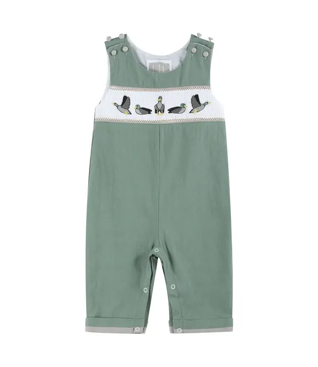 Sage Green Mallard Smocked Overall