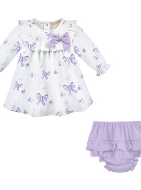 Baby Club Chic Lavender Bows Ruffle Dress