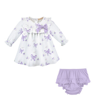 Baby Club Chic Lavender Bows Ruffle Dress