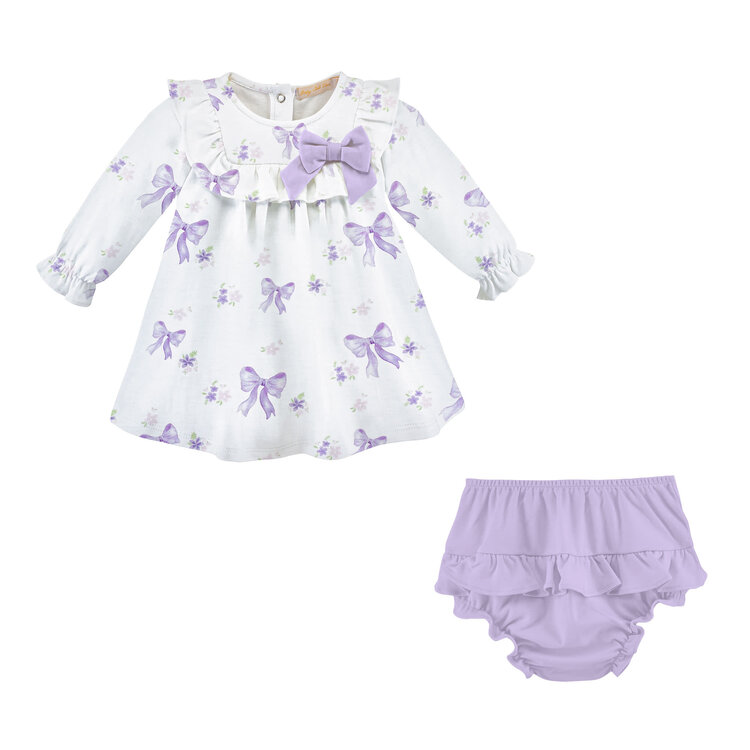 Baby Club Chic Lavender Bows Ruffle Dress