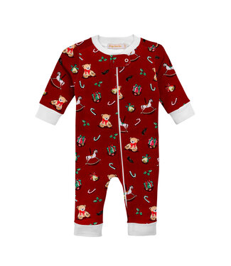 Baby Club Chic Joyful Christmas Zipper Coverall